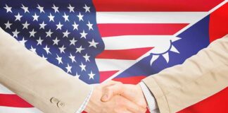 Taiwan, US shaking hands.
