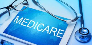 electronic table with the word Medicare appearing on screen