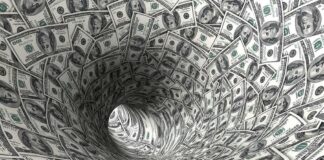 Tunnel of one hundred dollar bills.
