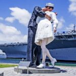 Unconditional Surrender statue near the USS Midway in San Diego