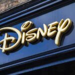 Disney logo on a blue storefront sign