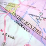 Map of United States-Mexico border region.