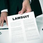 Federal Workers’ Union Challenges Trump Administration Person holding a document labeled "Lawsuit."