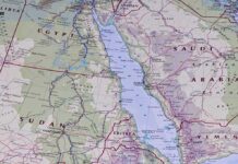 Map showing Egypt, Saudi Arabia, Sudan, Eritrea, and Yemen.