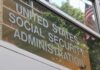 United States Social Security Administration building exterior reflection