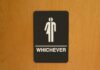 Bathroom sign with genderneutral figure whichever