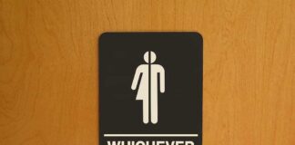 Bathroom sign with genderneutral figure whichever