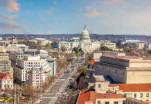 Washington DC skyline with Capitol Building in background