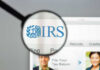 Magnifying glass over IRS website