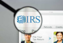 Magnifying glass over IRS website
