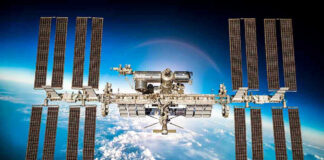 International Space Station orbiting above Earth