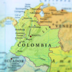 Map showing Colombia and surrounding countries