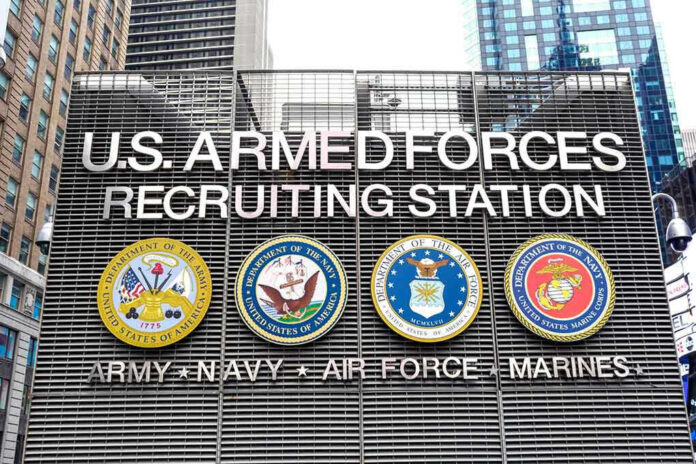 Sign for U.S. Armed Forces Recruiting Station.