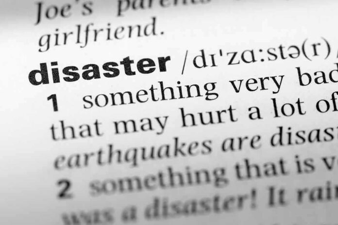 shutterstock_353538725 (2).jpg Close-up of a dictionary page showing the definition of the word 'disaster'