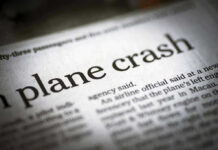 Mid-Air DISASTER–Death in the SKIES Newspaper headline about a plane crash story