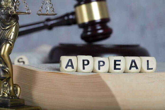 759326239 Blocks spelling appeal with gavel and balance scales.