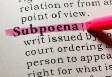 AG Subpoenaed Over Epstein Cover-Up Highlighted definition of 'subpoena' in a dictionary