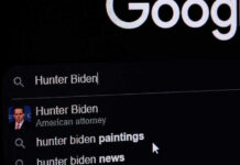 Google search for Hunter Biden with suggestions.
