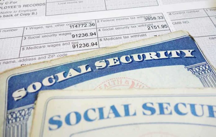 Close-up of social security cards and tax documents showing financial information