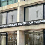 Asylum Fraud CRACKDOWN Sparks Controversy Consumer Financial Protection Bureau building entrance sign.