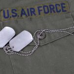 Close-up of a U.S. Air Force uniform with dog tags