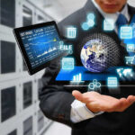 New U.S. Rule Pulls Plug on Advanced AI Model Worldwide Businessman holding virtual data and analytics hologram.