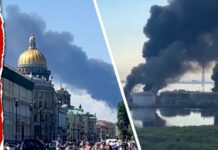 Massive Flames Engulf St. Petersburg Oil Terminal After Ukrainian Drone Strike