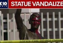Charlie Kirk TPUSA memorial statue defaced with spray paint in Tempe | FOX 10 Phoenix