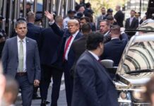 Trump Touts Crime Drop, Experts Bristle Donald Trump waves amid security detail; Jaz-O and Brandon Doughty present in the crowd