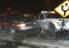Five-Car Crash Leads to Candidate’s DUI Case A damaged car and a police vehicle involved in a nighttime accident