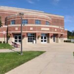 School Religion Dispute Goes Federal Exterior view of a modern brick building with a landscaped area and pathway