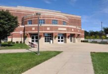 School Religion Dispute Goes Federal Exterior view of a modern brick building with a landscaped area and pathway