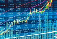Brazil Election Puts Markets on Edge Stock market chart with rising candlesticks and trend lines