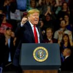 Trump Signs Diesel Order at Nebraska Rally Donald Trump speaking at a rally behind a presidential podium