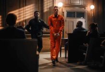 Cal Poly Students Sue Over Serious Crash Defendant in orange jumpsuit escorted by officer in courtroom