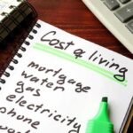 Energy Costs Put Fresh Pressure on Inflation Budget notebook with cost of living list, calculator, and cash