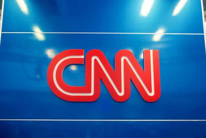 shutterstock_688290178 CNN logo on a blue background