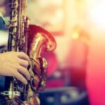 Musician playing a saxophone
