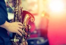 Musician playing a saxophone