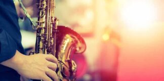 Musician playing a saxophone